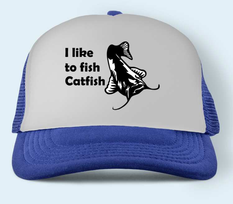 I like to fish Catfish бейсболка (цвет: синий)