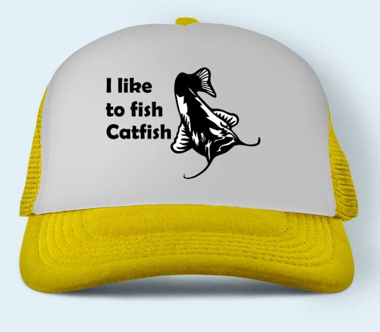 I like to fish Catfish бейсболка (цвет: желтый)