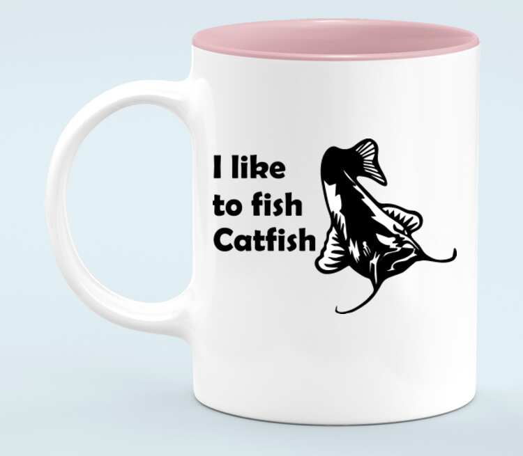 I like to fish Catfish кружка хамелеон двухцветная (цвет: белый + розовый)