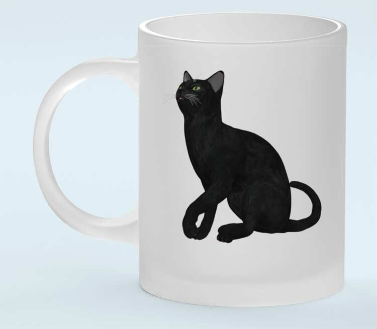 Черная кошка кружка матовая (цвет: матовый)