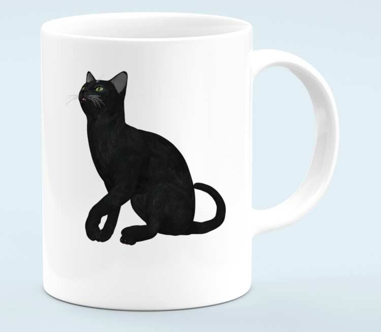 Черная кошка кружка белая (цвет: белый)
