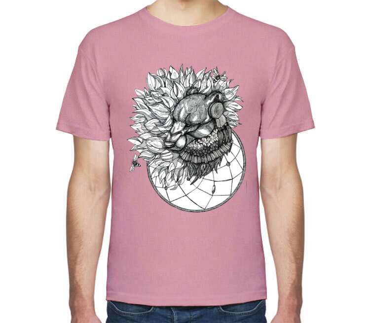 Медведь мужская футболка с коротким рукавом (цвет: розовый меланж)
