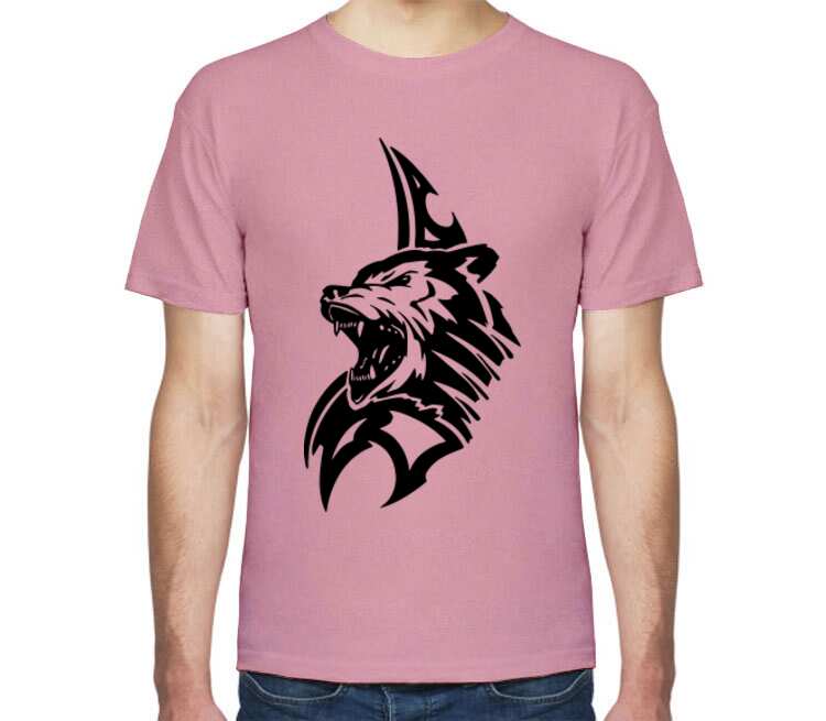 Bear мужская футболка с коротким рукавом (цвет: розовый меланж)