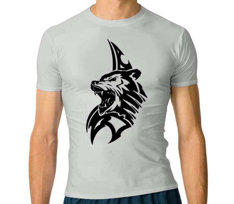 Bear мужская футболка с коротким рукавом стрейч (цвет: серебро)