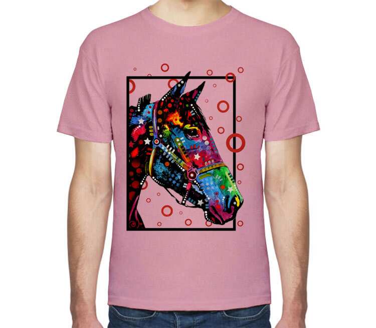 Horse of a Different Color мужская футболка с коротким рукавом (цвет: розовый меланж)