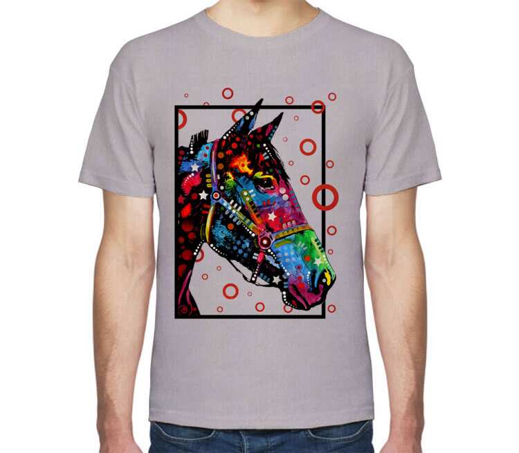 Horse of a Different Color мужская футболка с коротким рукавом (цвет: серый меланж)