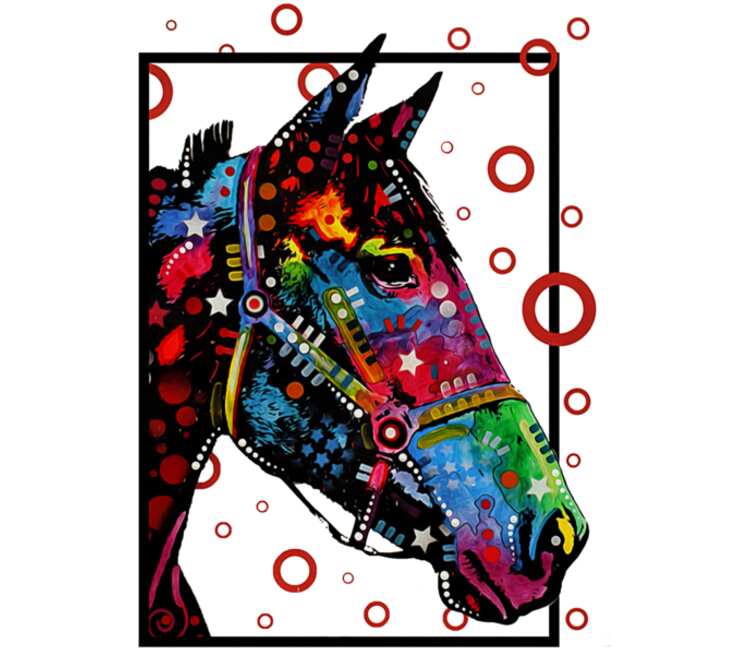 Horse of a Different Color кружка с кантом (цвет: белый + синий)