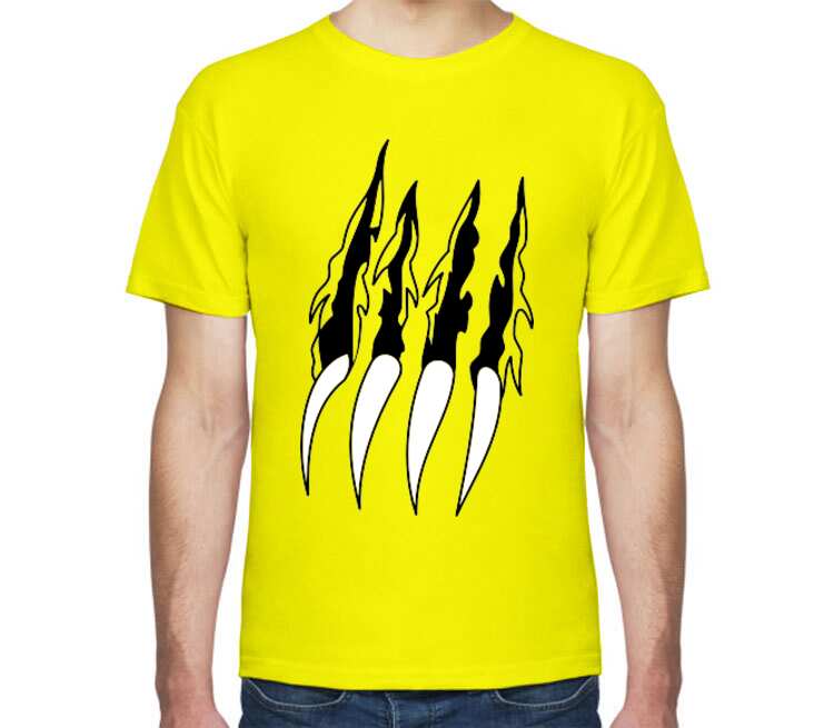 Когти мужская футболка с коротким рукавом (цвет: лимон)