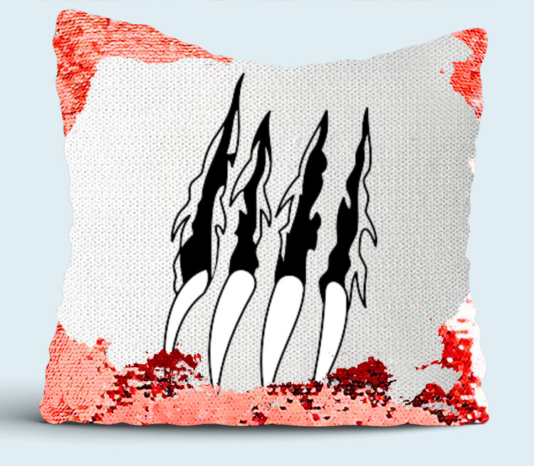 Когти подушка с пайетками (цвет: белый + красный)