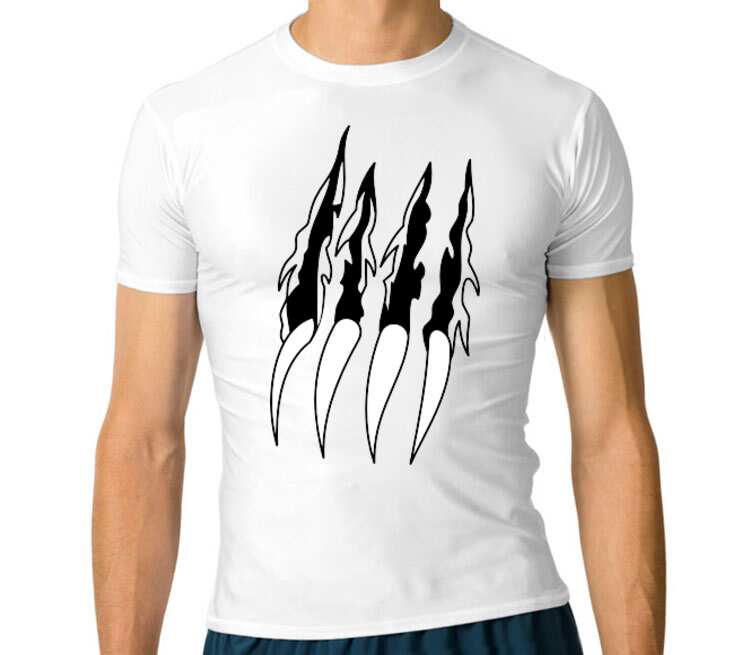 Когти мужская футболка с коротким рукавом стрейч (цвет: белый)