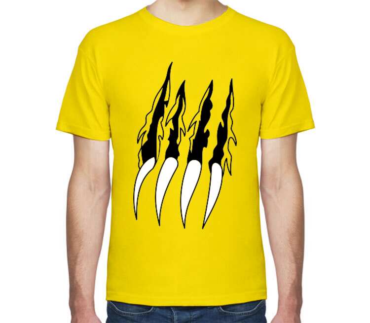 Когти мужская футболка с коротким рукавом (цвет: светло желтый)