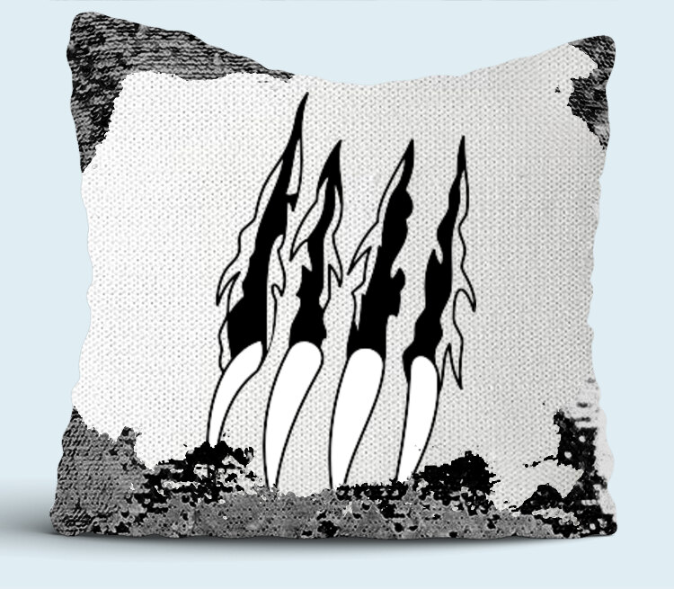 Когти подушка с пайетками (цвет: белый + черный)