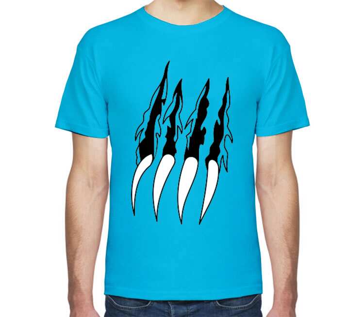 Когти мужская футболка с коротким рукавом (цвет: голубой)