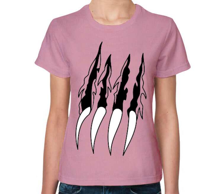 Когти женская футболка с коротким рукавом (цвет: розовый меланж)