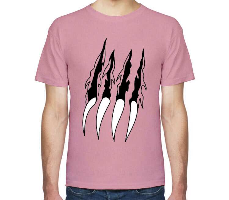 Когти мужская футболка с коротким рукавом (цвет: розовый меланж)