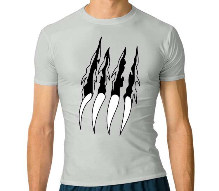 Когти мужская футболка с коротким рукавом стрейч (цвет: серебро)