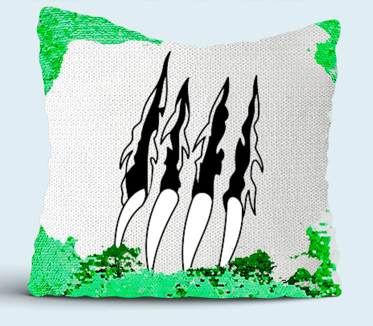 Когти подушка с пайетками (цвет: белый + зеленый)