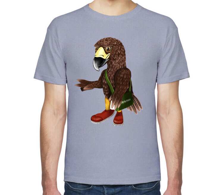 Орел мужская футболка с коротким рукавом (цвет: голубой меланж)