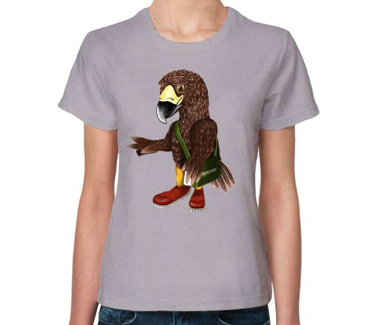 Орел женская футболка с коротким рукавом (цвет: серый меланж)