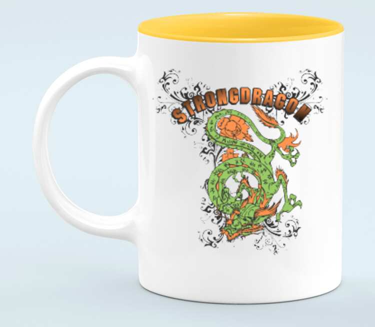 Strong Dragon кружка хамелеон двухцветная (цвет: белый + оранжевый)