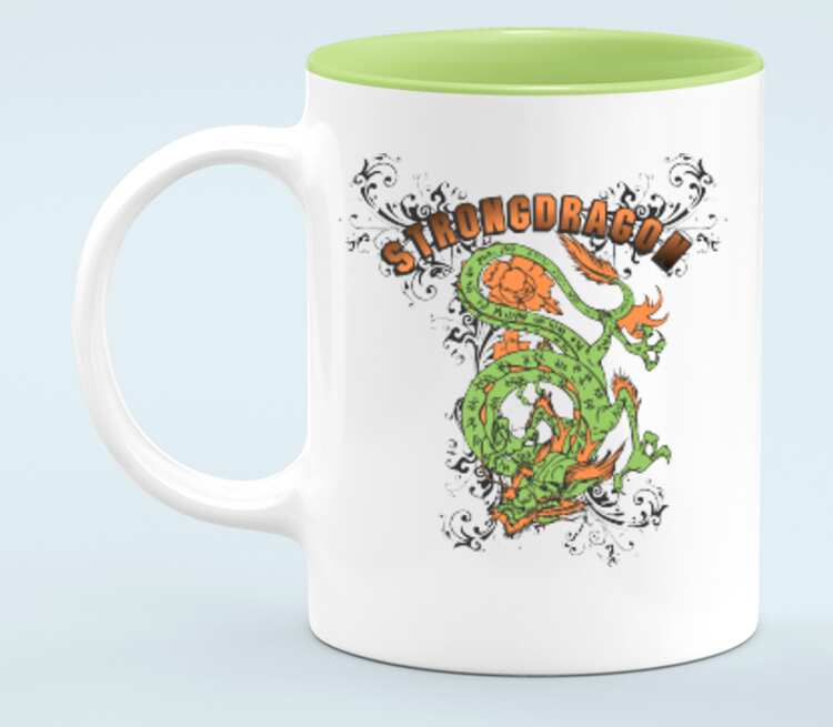 Strong Dragon кружка хамелеон двухцветная (цвет: белый + светло-зеленый)