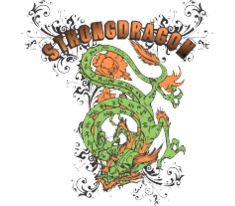 Strong Dragon мужская футболка с коротким рукавом (цвет: белый)