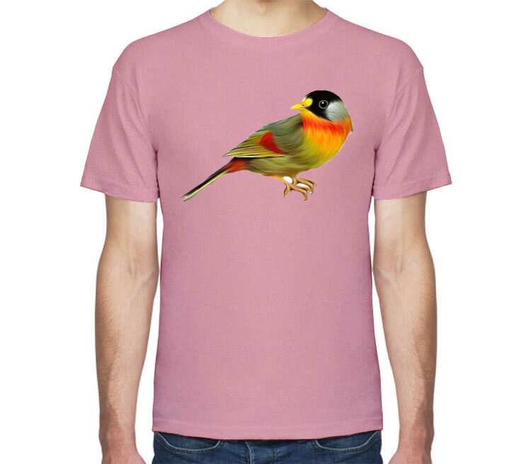 Птичка мужская футболка с коротким рукавом (цвет: розовый меланж)
