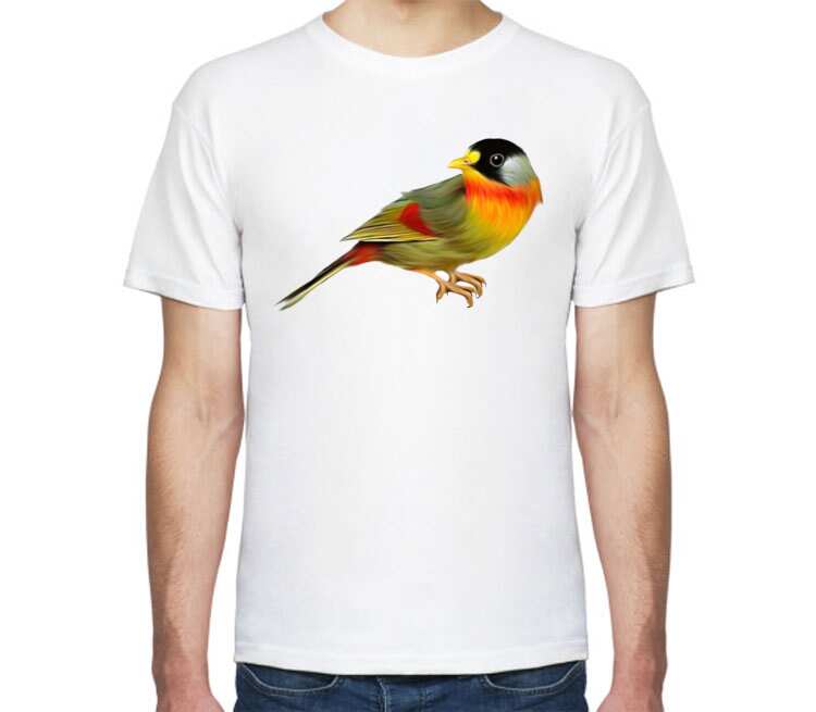 Птичка мужская футболка с коротким рукавом (цвет: белый)