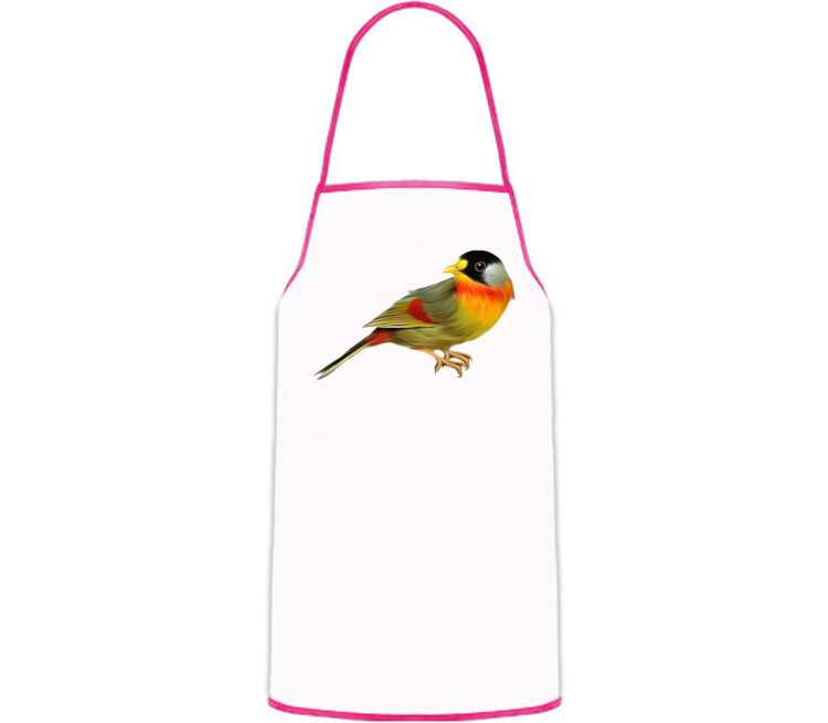 Птичка кухонный фартук (цвет: белый + красный)