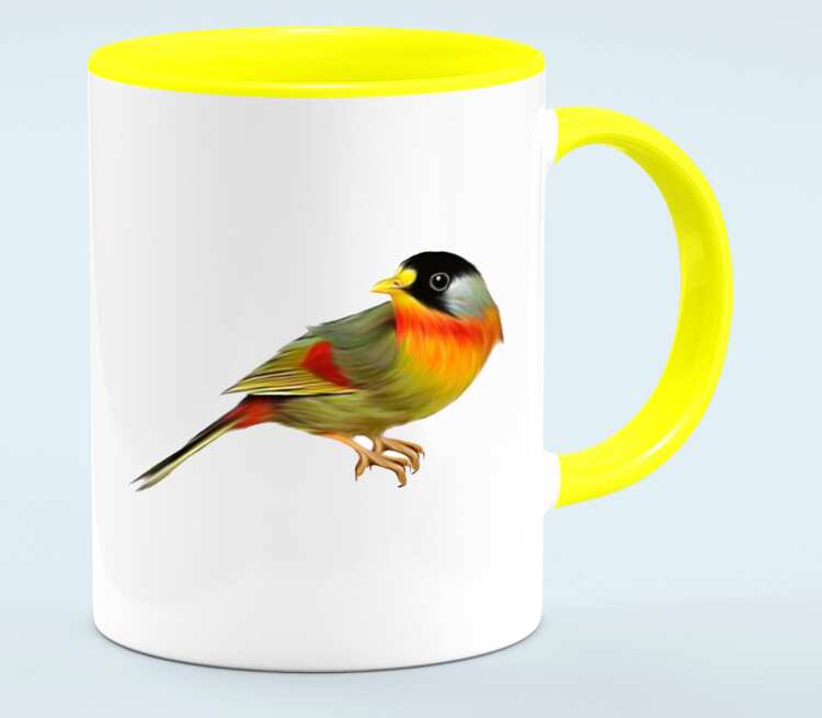 Птичка кружка двухцветная (цвет: белый + желтый)