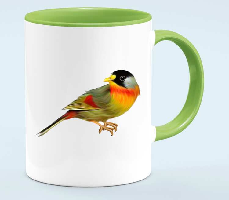 Птичка кружка двухцветная (цвет: белый + светло-зеленый)