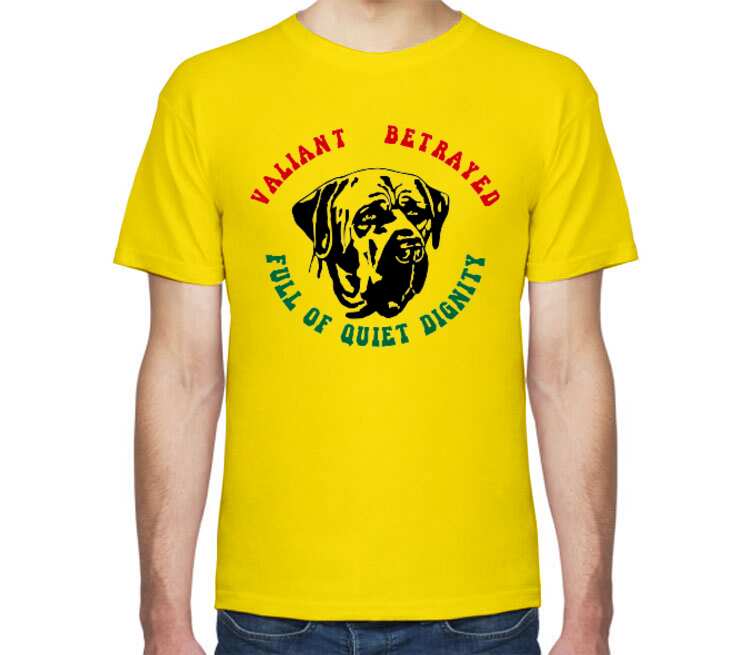 МАСТИФ отважен и предан мужская футболка с коротким рукавом (цвет: светло желтый)