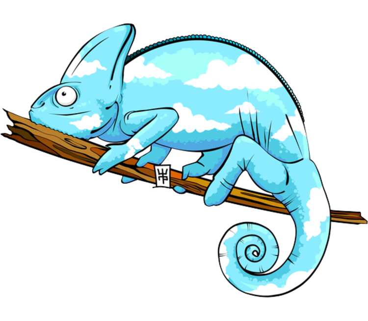 Хамелеон кружка с ложкой в ручке (цвет: белый + синий)
