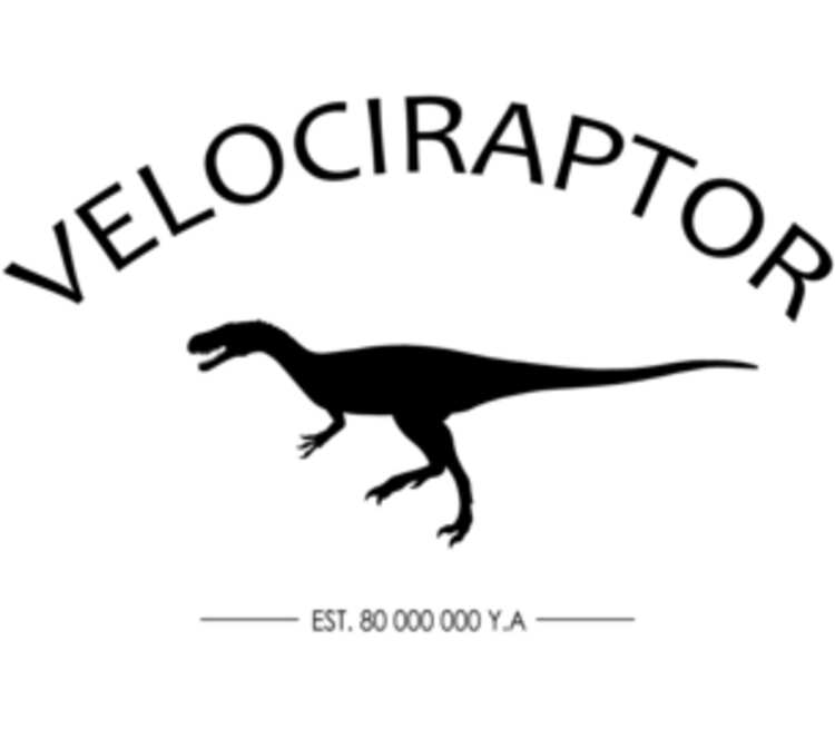 Velociraptor est. 80 000 000 y.a (Велоцираптор) кружка с кантом (цвет: белый + синий)