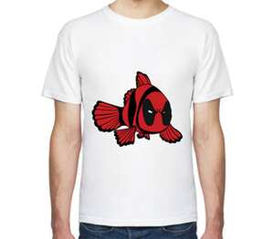 Рыба - Дедпул мужская футболка с коротким рукавом (цвет: белый)