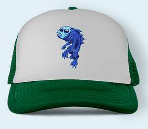 Рыбка - cтрашилка - синяя бейсболка (цвет: зеленый)