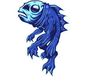 Рыбка - cтрашилка - синяя бейсболка (цвет: зеленый)