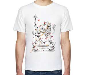 Король Лев мужская футболка с коротким рукавом (цвет: белый)