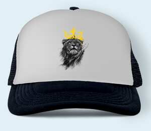 Лев в короне бейсболка (цвет: черный)