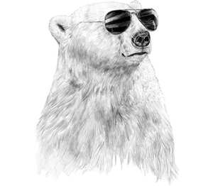 Белый медведь в солнечных очках кружка хамелеон двухцветная (цвет: белый + розовый)