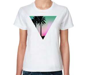 Miami Triangle женская футболка с коротким рукавом (цвет: белый)