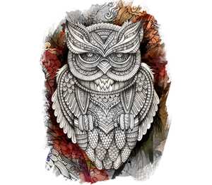 Doodle Owl кружка хамелеон двухцветная (цвет: белый + красный)