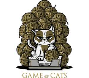 Кот - игра престолов / Game of Cats кружка двухцветная (цвет: белый + красный)