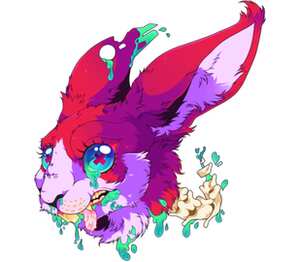 Голова кролика кружка хамелеон двухцветная (цвет: белый + светло-зеленый)
