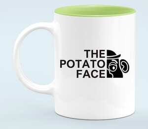 Картошка - the potato face кружка хамелеон двухцветная (цвет: белый + светло-зеленый)