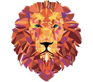 Лев (Lion) кружка хамелеон двухцветная (цвет: белый + оранжевый)