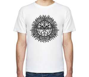 Символ солнца мужская футболка с коротким рукавом (цвет: белый)