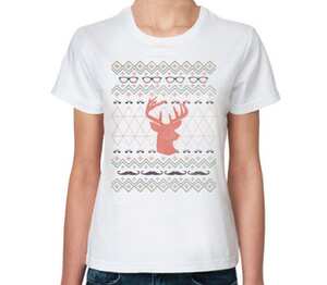Хипстер женская футболка с коротким рукавом (цвет: белый)
