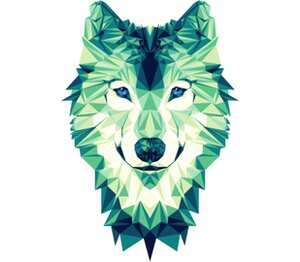Полигональный Волк мужская футболка с коротким рукавом (цвет: белый)