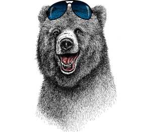 Позитивный медведь в солнечных очках кружка белая (цвет: белый)